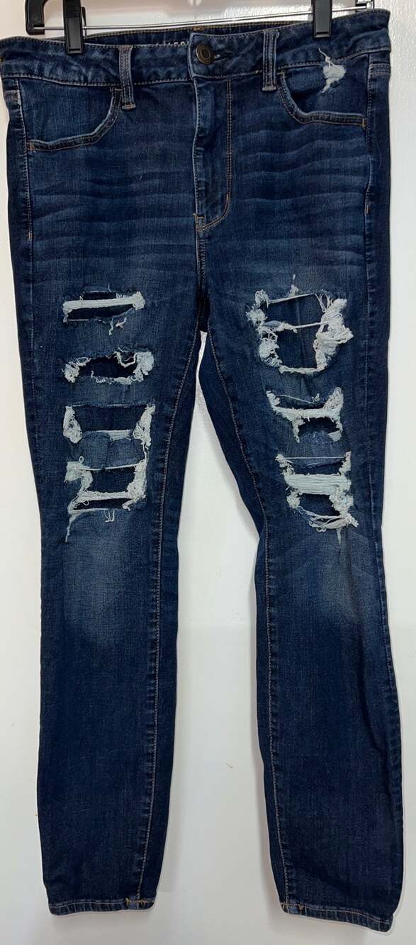 American Eagle Distressed Hi Rise Jegging Jeans 12